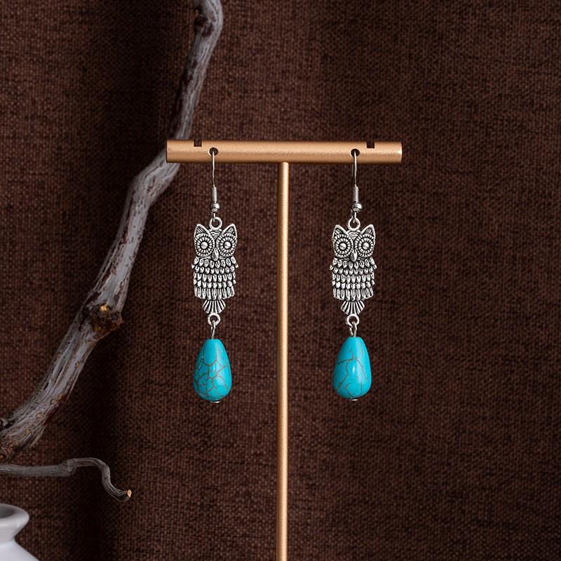 Tibetan Ethnic Bohemian Tassel Turquoise Earrings