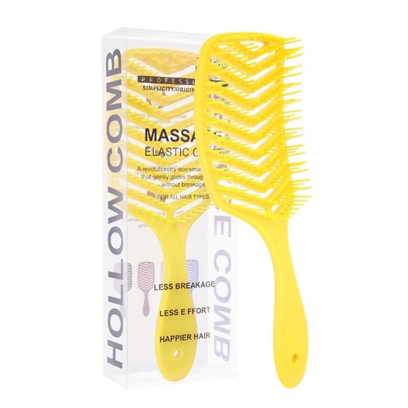 

Practical Detangling Brush Vented Hair Comb Safe Ergonomic Designs Hairdressing Accesories For Different Hair Type жёлтый