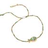 Adjustable Braided Fish Charm Bracelet With Alloy Oil Drop Pendant For Women Lightweight Stylish Jewelry Gift