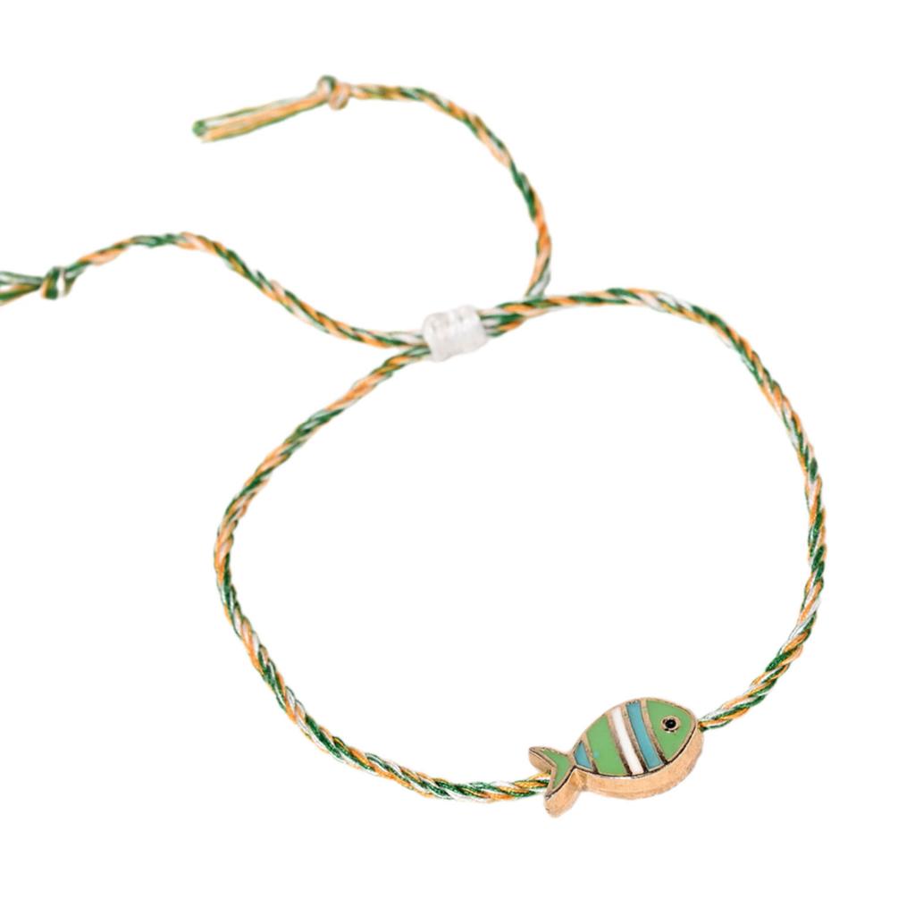 Adjustable Braided Fish Charm Bracelet With Alloy Oil Drop Pendant For Women Lightweight Stylish Jewelry Gift