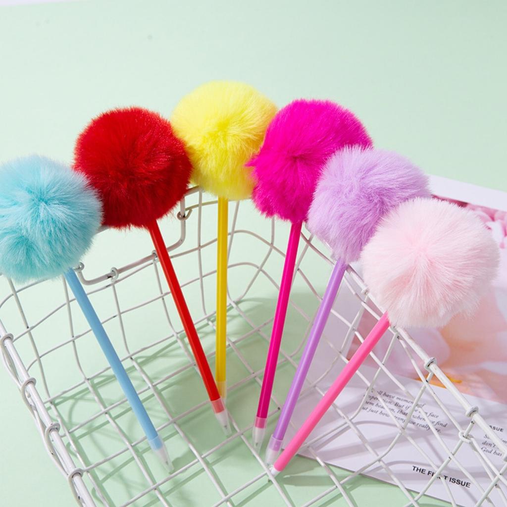 Creative Hairball Pen Gift Pom-Pom Ballpoint Pen, Supply, Office Plush Craft Pen