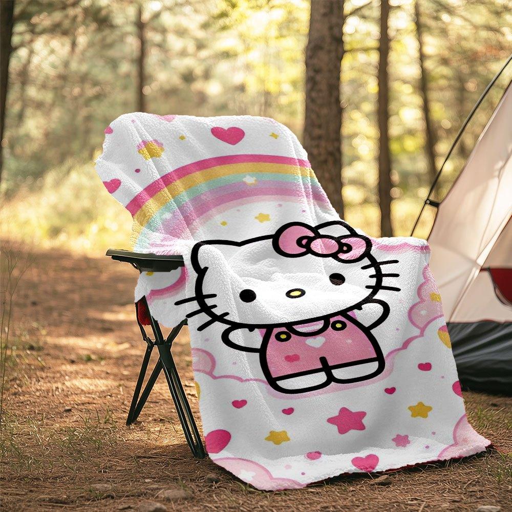 Hello Kitty Rainbow Blanket Soft Lightweight All Season Multi Use Travel Camping Picnic Sofa Office Bed Living Room Gift For Friends And Family T164