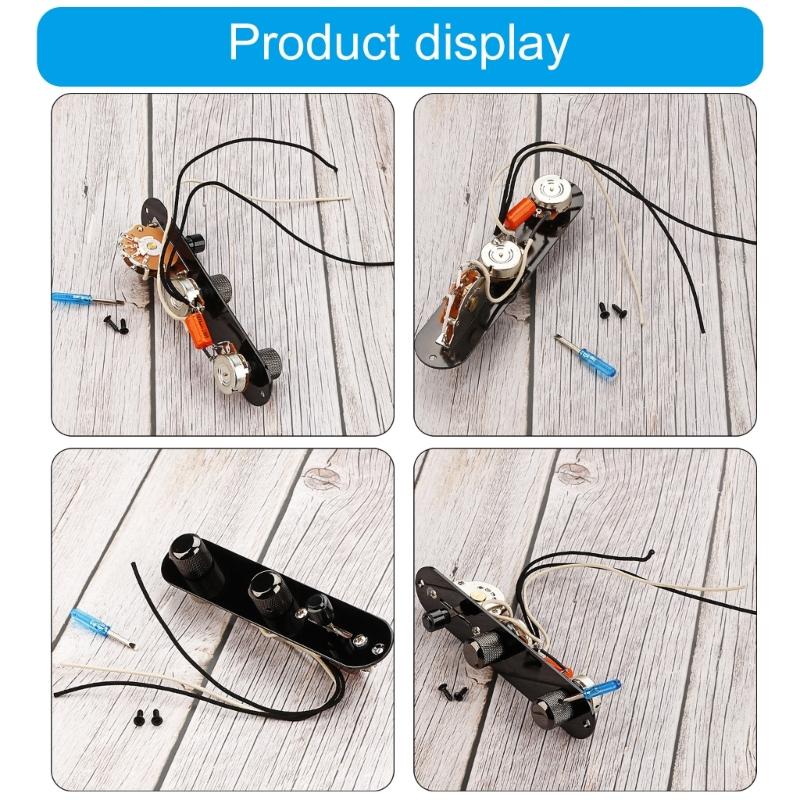 Prewired Guitar Switch Control Plate 3 Way Wired Loaded Control Plate with Switch Knob for Electric Guitar Playing Part