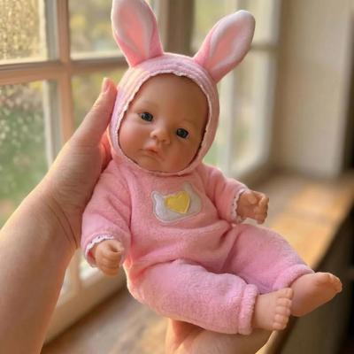 Poupées Reborn Réalistes de 6 Pouces Meadow Q Balle Silicone Solide Corps Entier Poupée de Renaissance Poupées Fille Nouveau-né Extensibles pour Enfants Cadeaux de Noël