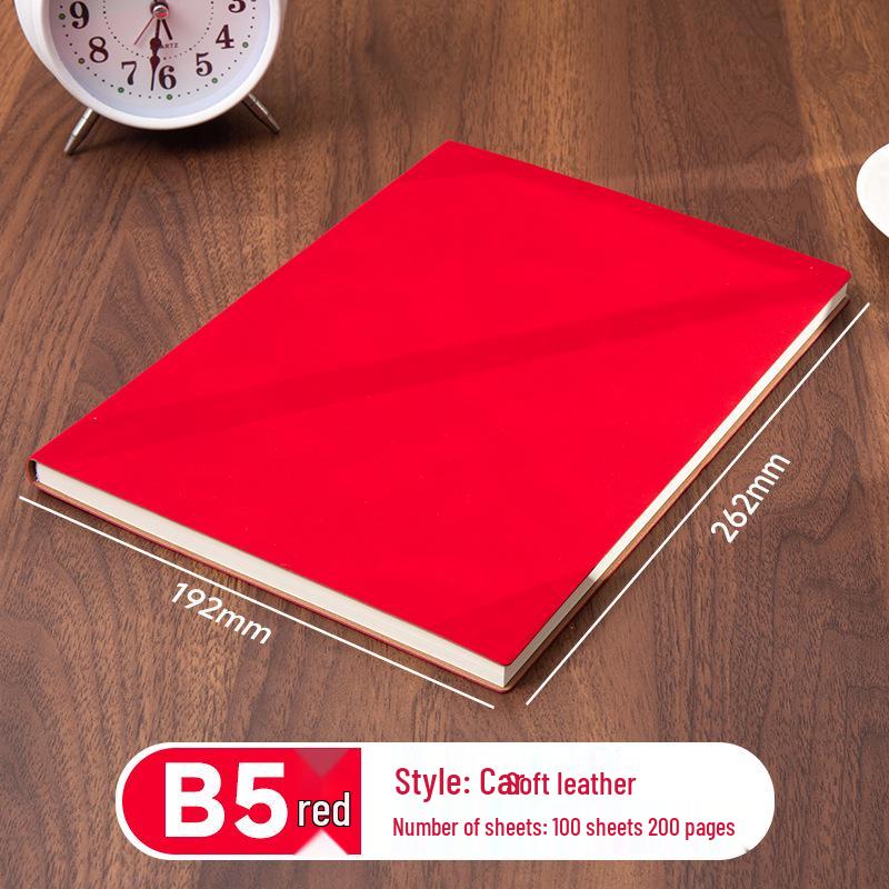 A5 Sheepskin Soft Leather Notebook – Customizable, Logo Printable, Thick Business Office Design