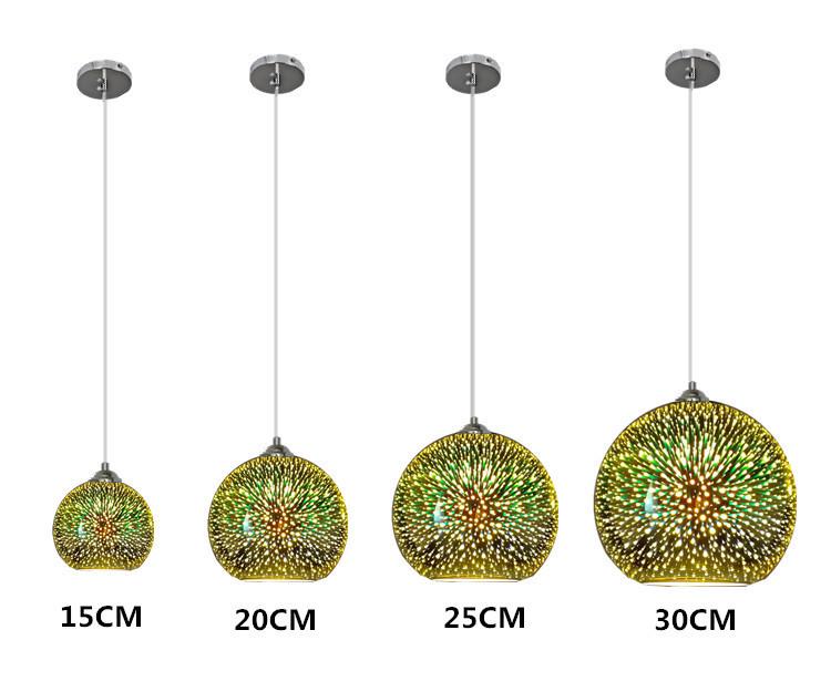 3D LED Colorful Glass Pendant Light - Nordic Minimalist Design for Dining, Shop, Restaurant, or Bedroom