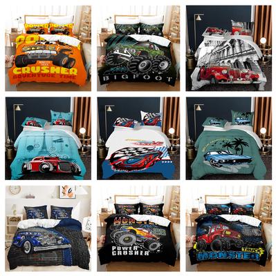 3D Classic Car Series Bedding Set Cartoon Car Theme Duvet Cover and Pillow Case 2/3 Pieces AU140 * 210 Quick Drying Home Decoration