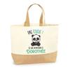 Tote Bag - PLANETEE - Dorothée Don't Touch Panda - Jute - Beige - Printed In France