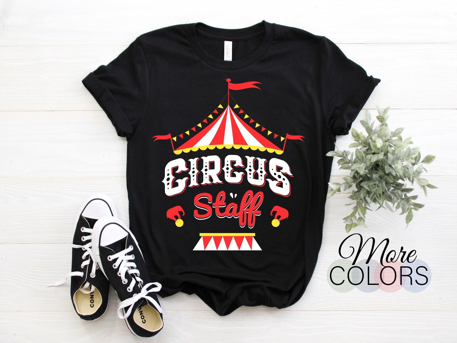 Circus Staff Costume Carnival Vintage T-Shirt, Clowns Ringmaster Tamer Taming Tee, Kids Birthday Children Party Present, Circus Lover Gifts, 100