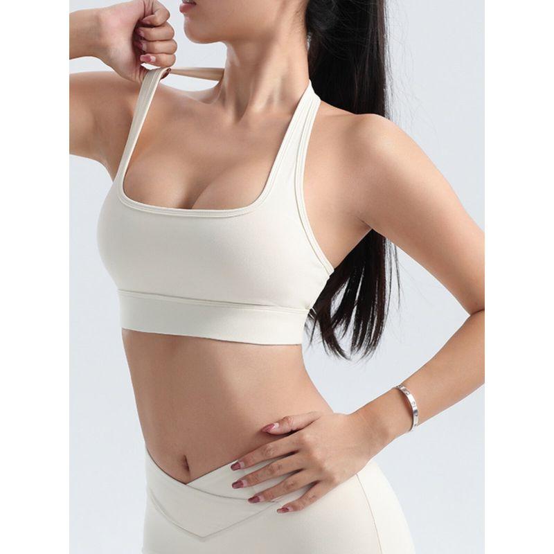 Fashion Thick Shoulder Strap Halterneck Beauty Back Exercise Bra High Intensity Training Running Workout Clothes Bubble Wrap Yoga Intimates Female