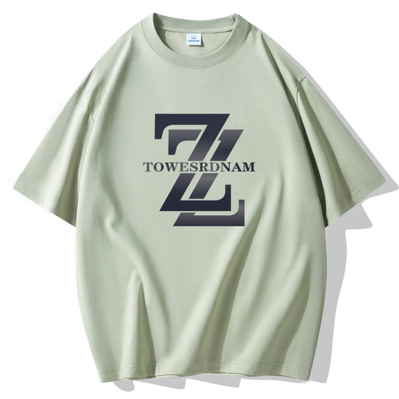 Z-Muster Herren Übergröße Locker Kurzarm T-Shirt 100% Baumwolle