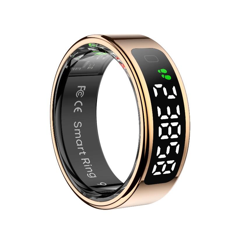 Wireless Charging Smart Ring Multi Sports Modes Fitness Tracker ATM Waterof Sleep Blood Oxygen Heart Rate Monitoring Step Count Smart Ring Size 10（20mm） золотой