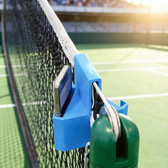 Tennis Camera Mount Clip-On Phone Holder Secure Action Camera Holder for Tennis Net Fence Match Recording Training Analysis Live Streaming