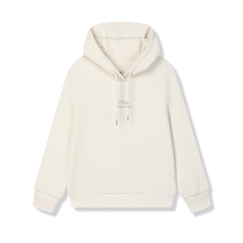 FILA Fashionable Casual Knitted Hoodie Women hoodies Cloud-Mushroom-White F11W518206FWT