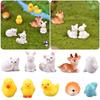 DIY Fairy Garden Accessories Doll House Ornament Miniature Rabbit Hedgehog Frog Cat Animals Figurines Deer Chicken Duck