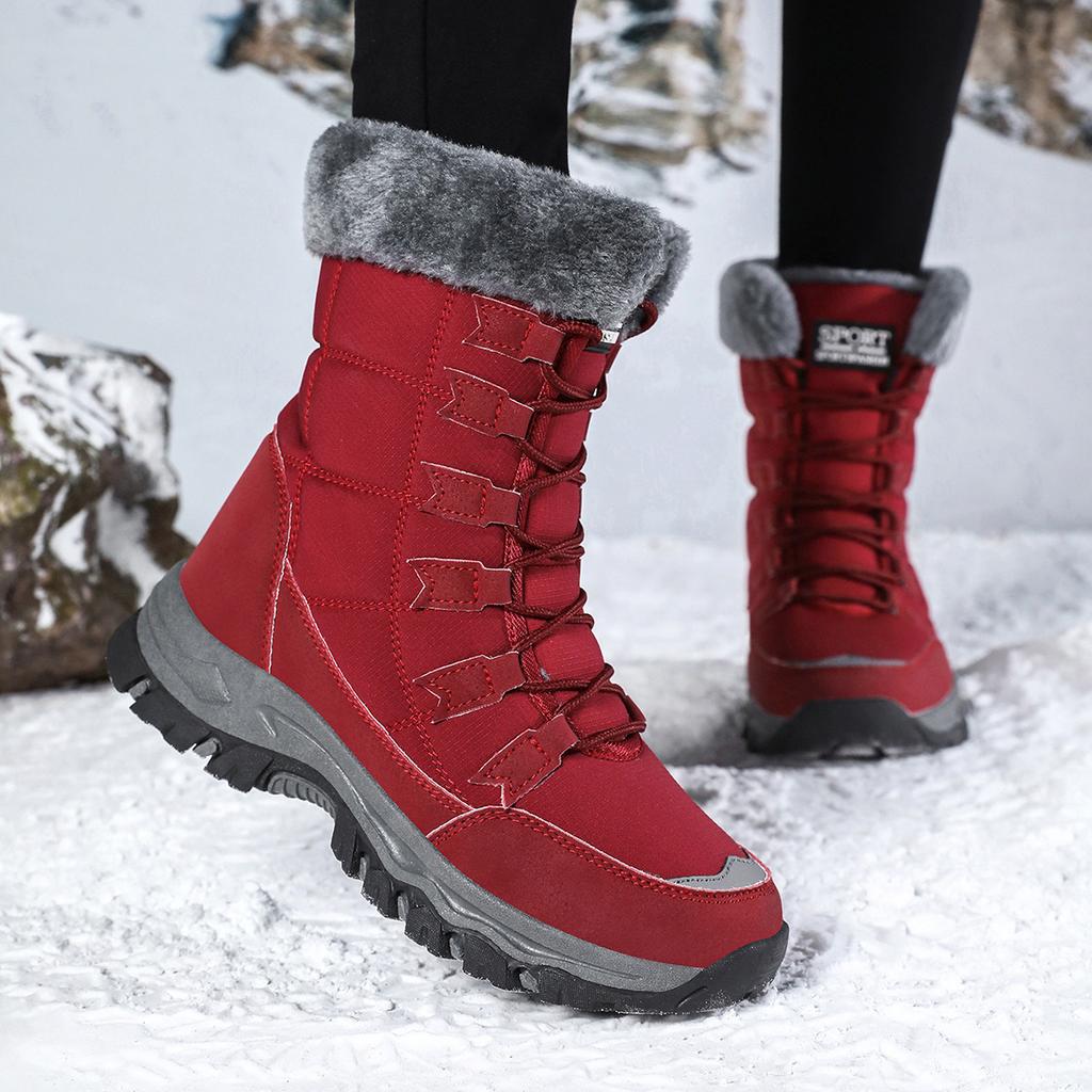 Large Size Cotton Shoes Snow Boots Winter Warm Medium Boots Piled Thickened Outdoor Mountaineering Boots
