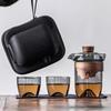 Travel Portable Chinese Glass Tea Set Heat Resistant Glass Gaiwan with Small Teacup Tea Set Tea Ceremony Drinkware