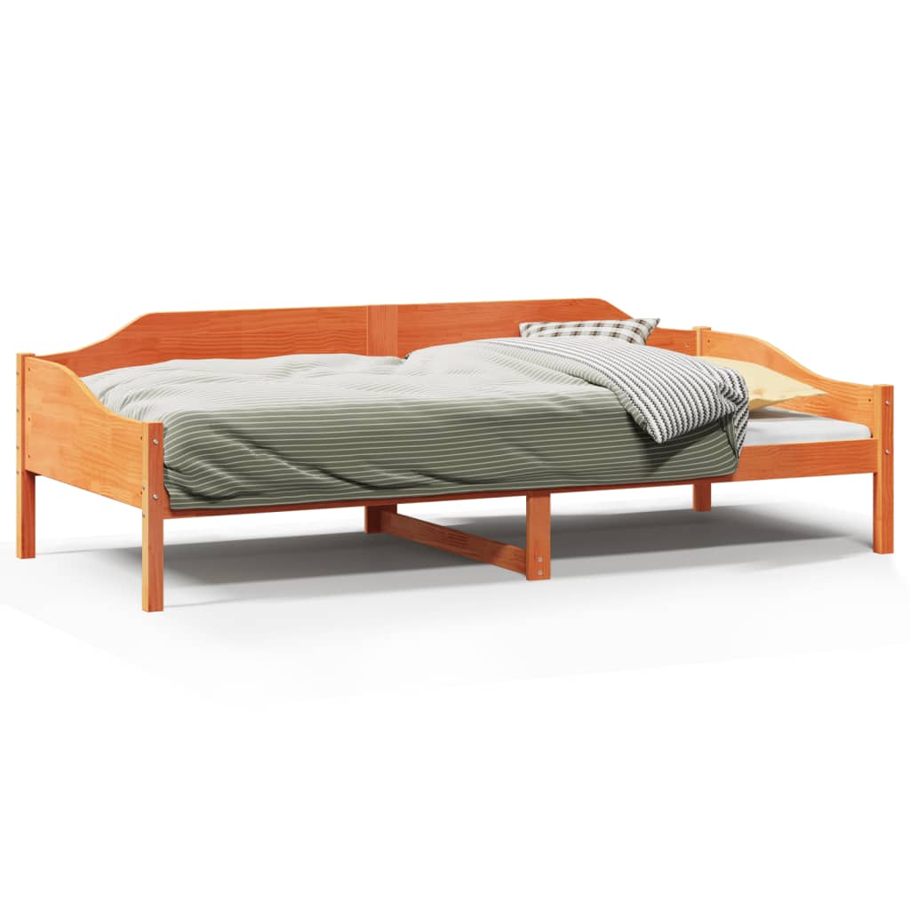 Solid Wood Bed Frame without Mattress Wax Brown 80 x 200 cm Pine Wood