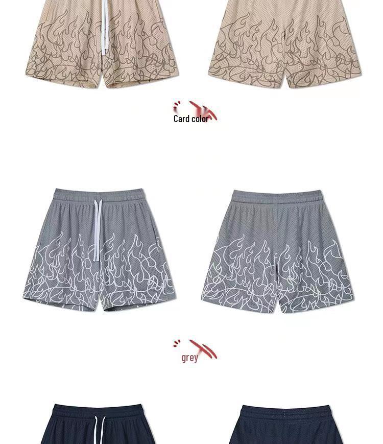 Men's American-Style Breathable Mesh Sports Shorts - Fitness, Running, Beach, Basketball & Trendy Five-Point Pants