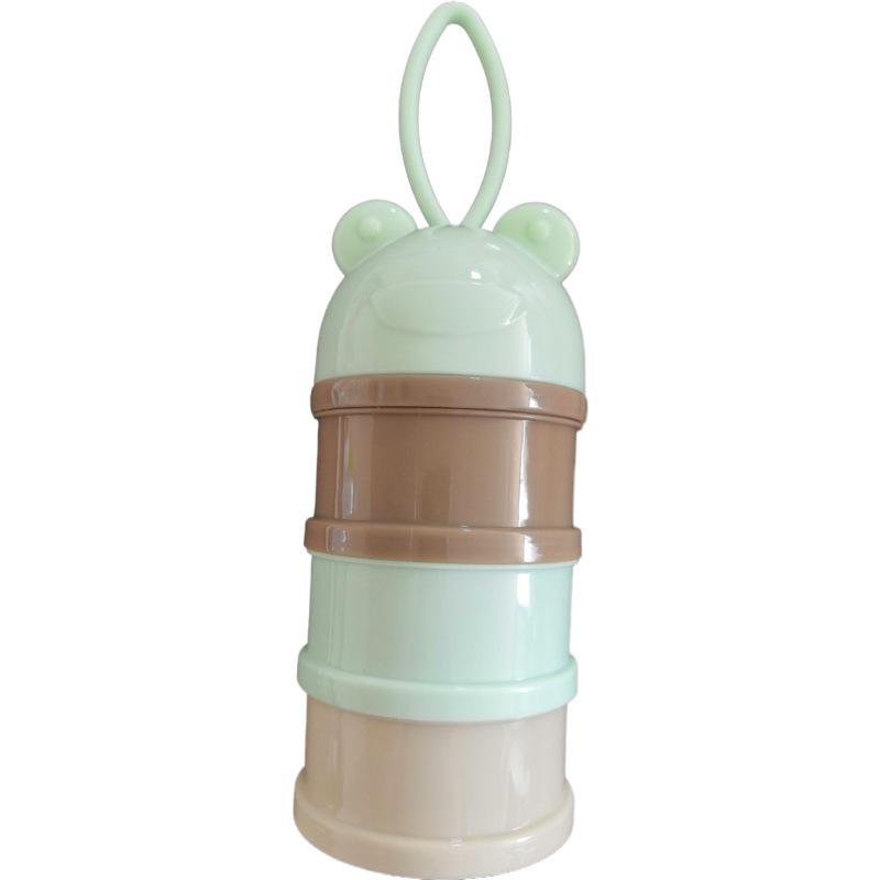 Portable Multi-layer Cartoon Baby Milk Powder and Snack Box with Independent Compartments