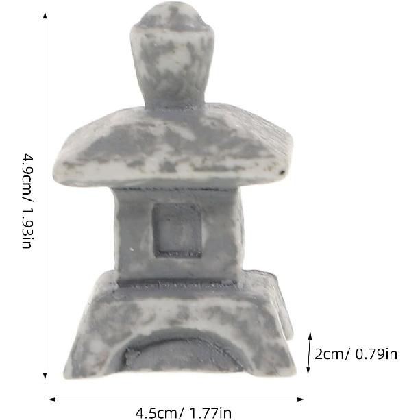 Milisten 1 Set Mini Pagoda Statue Resin Rockery Bonsai Decor Tiny Pavilion Figurine Miniature Zen Garden Accessories for Micro Landscape Sand Table