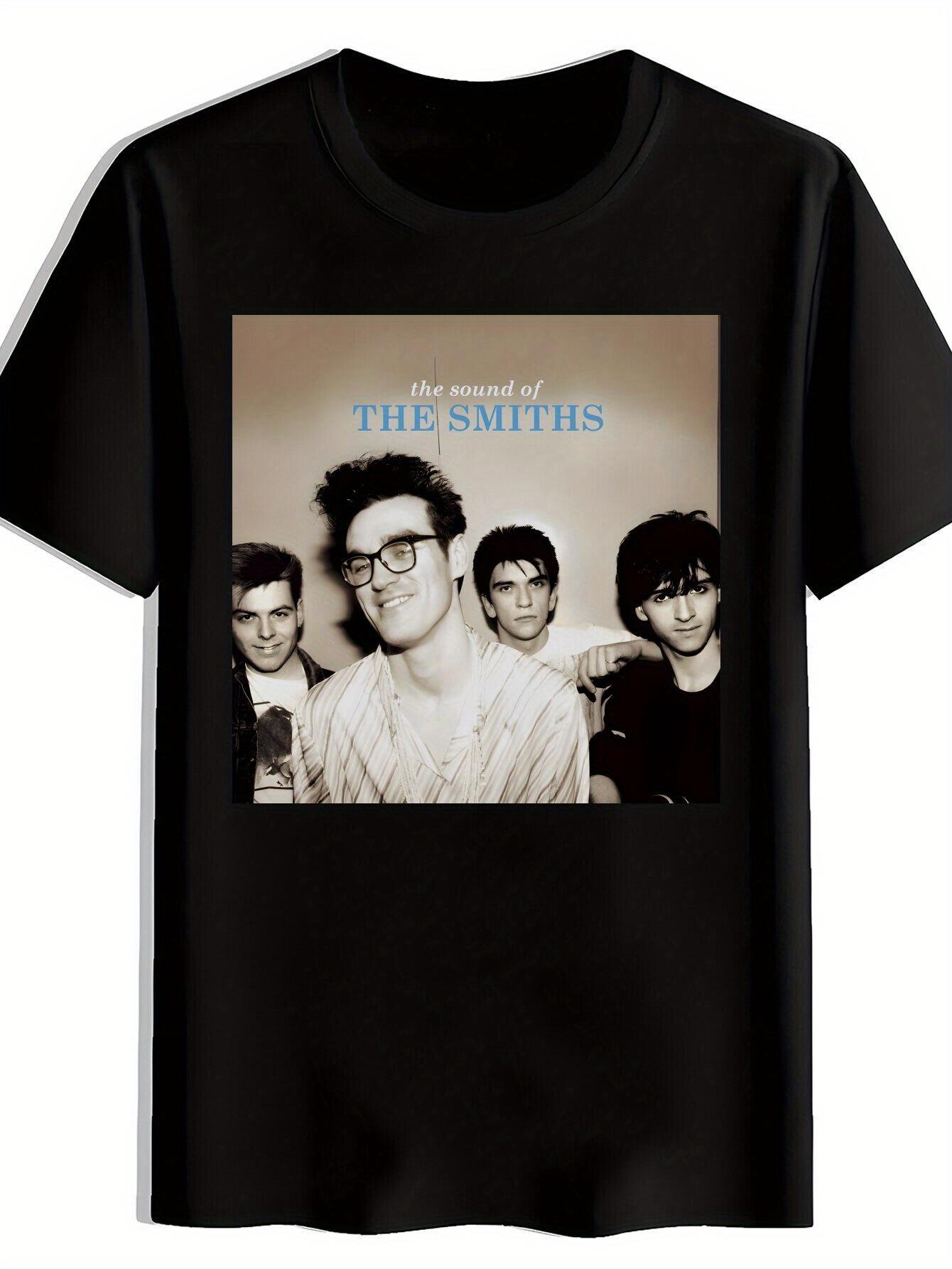Black T-shirt with The Smiths Band Graphic - Casual Crew Neck L
