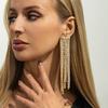 SHIXIN Luxury Metal Sequin Tassel Drop Earrings Women Exquisite Shiny Geometric Long Pendant Earrings Party Jewelry Accessories