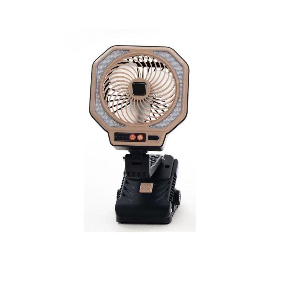 With Clamp Camping Fan Foldable Design Multifunctional Fan Portable Led Ambient Light  Camping Use