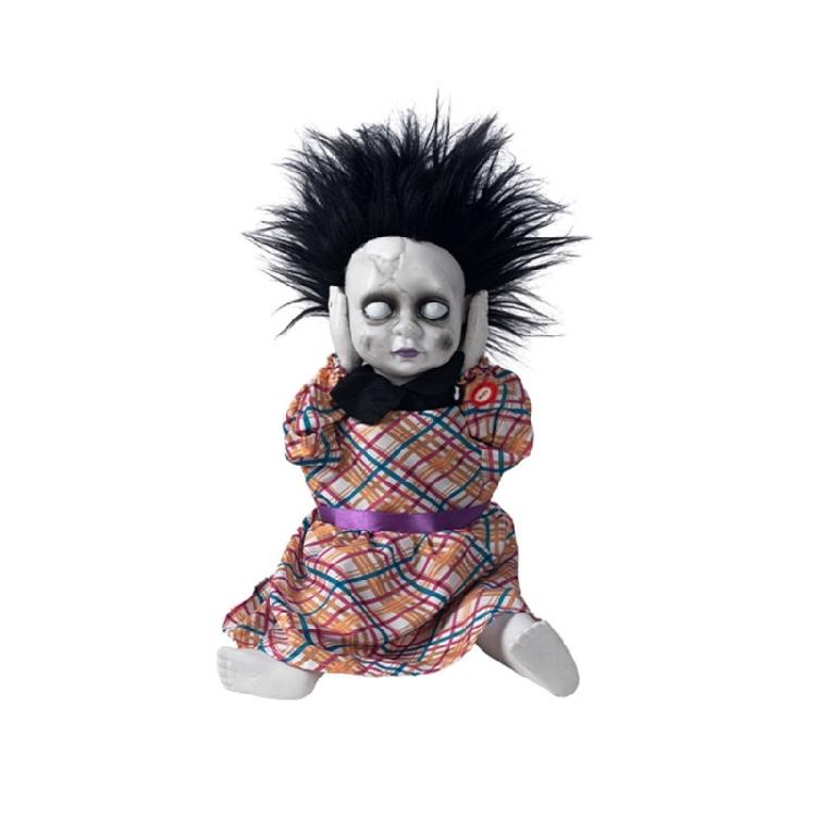 Frightening Moving Doll With Light Up Eye And Sound Laugh Participatory Specters Figure For Halloween Party Atmosphere Decors