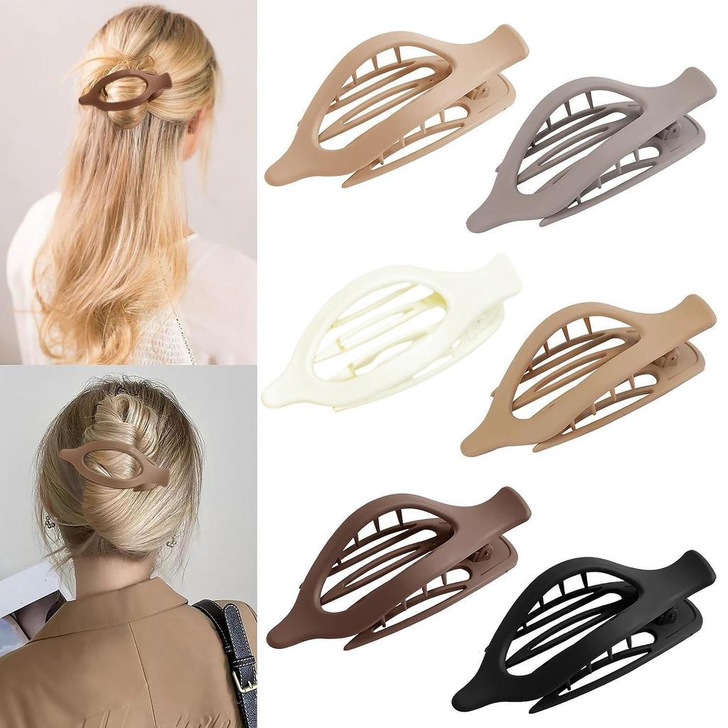 Curved Oval Updo Hair Claw - Temperament Shark Clip