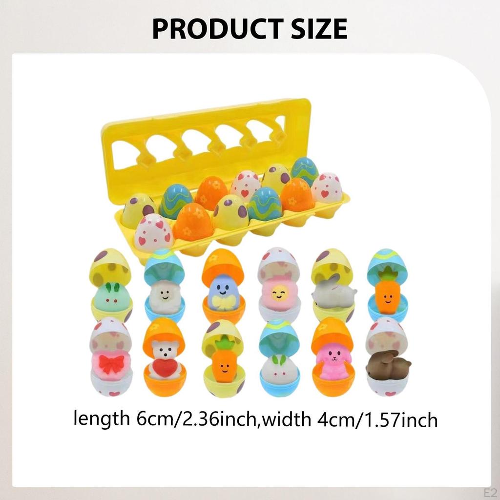 12 Pieces Filled Easter Eggs for Classroom Prize Supplies Goodie Bag Fillers