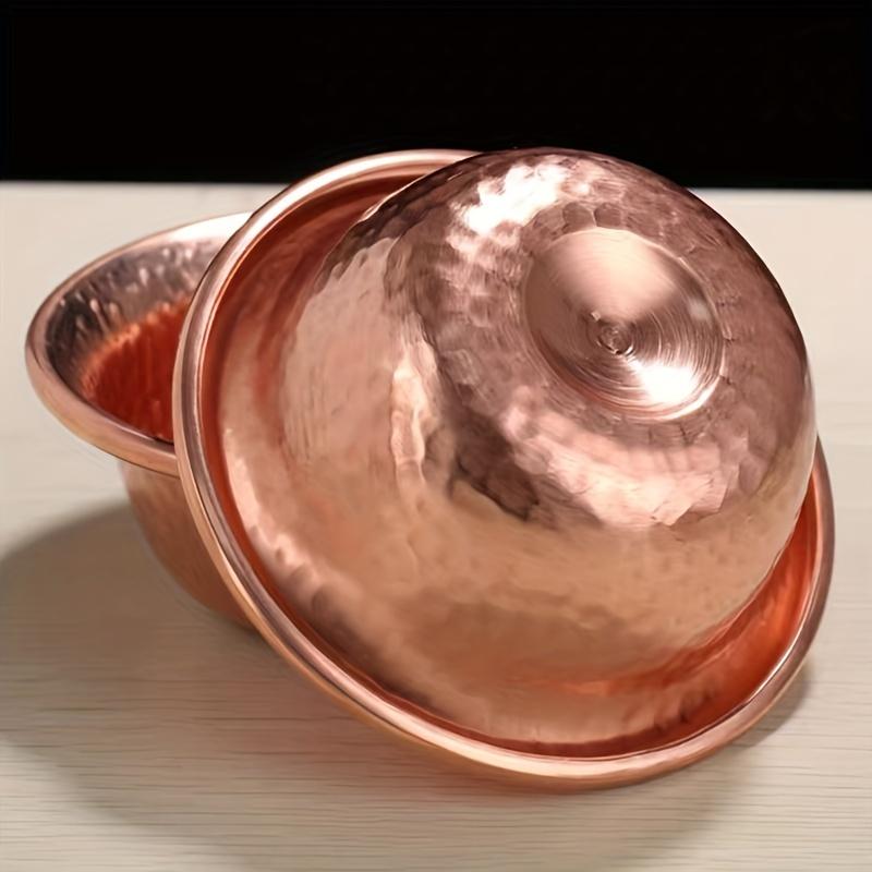1Pcs,Relief Pure Copper Drinking Bowl Pure Brass Small Auspicious Holy Water Cup Buddhist 11cm Bowl Home's Gift Decorative