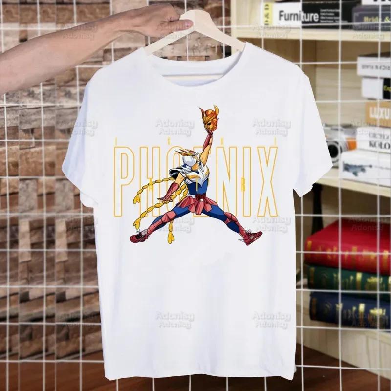 

Мужская хип-хоп футболка Knights of The Zodiac Харадзюку Saint Seiya Футболки с коротким рукавом Модная повседневная Сейя Аниме Футболка Топы Футболки 4XL