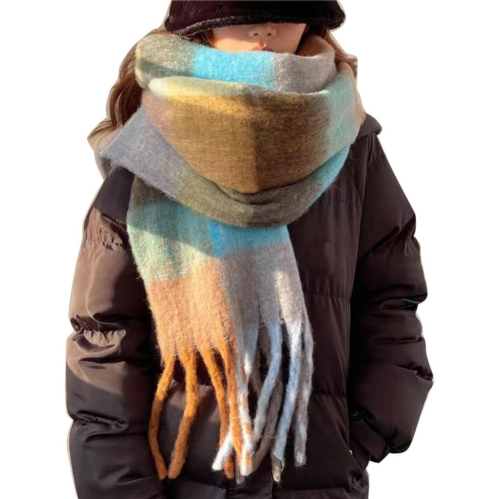 Christmas Long Plaids Blanket 245cm Oversized Winter Fall Warm Scarf Tartan Scarves Wrap Shawl Classical Tassels