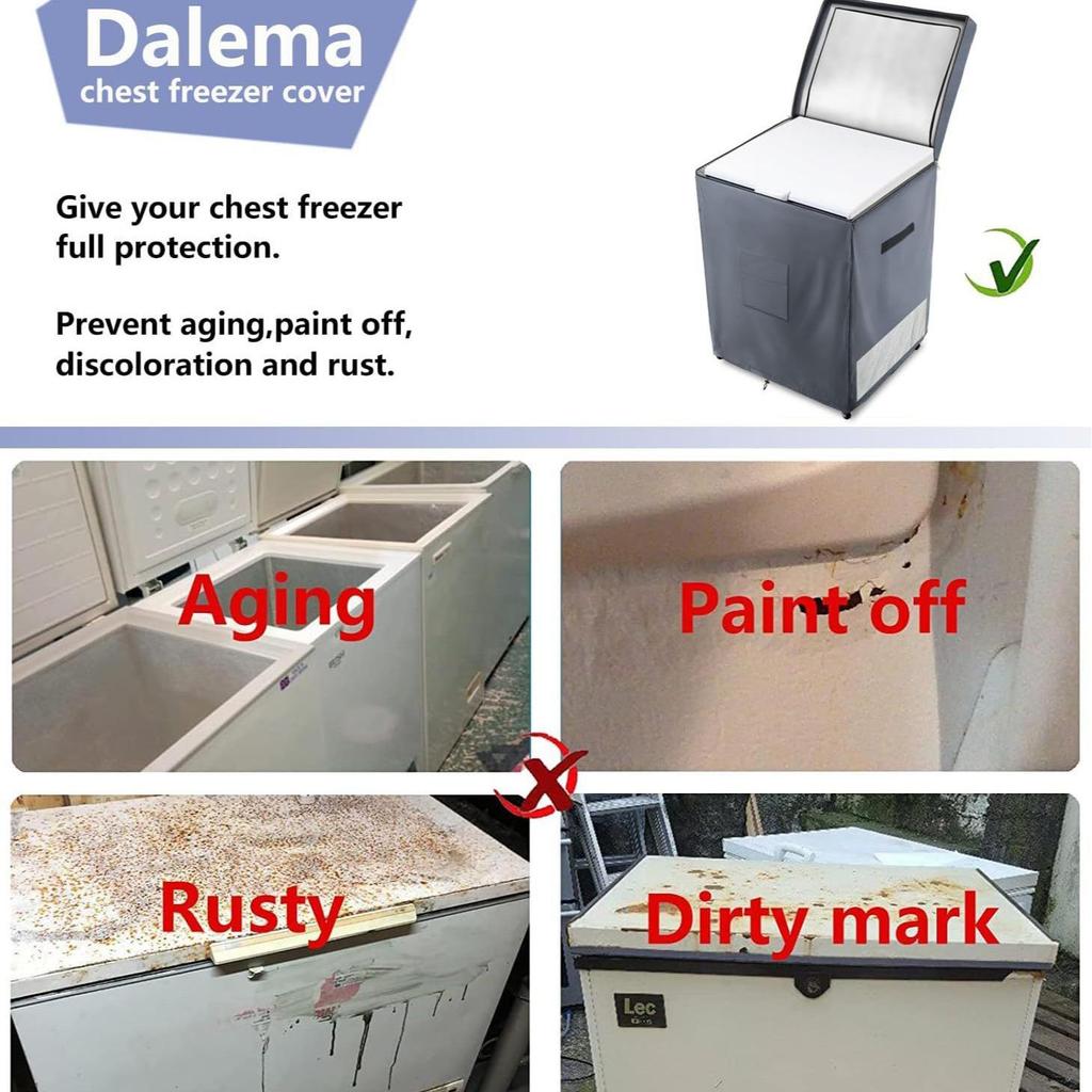 Funda Resistente al Agua 210D para Congelador Exterior, 7.0 Pies Cúbicos con Cremallera Superior