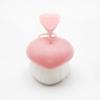Heart-Shaped Pink Facial Cleansing Brush with Large Bristles and Lanyard