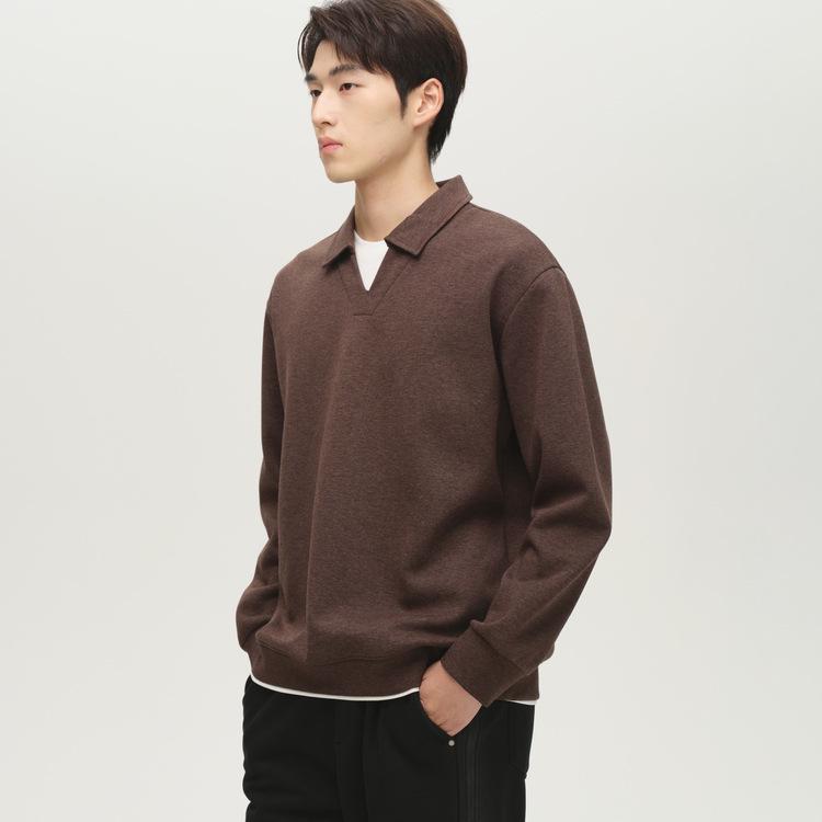 Men s 2025 Winter Fleece-Lined Seagull Collar Pullover Hoodie with Lapel Design 3XL