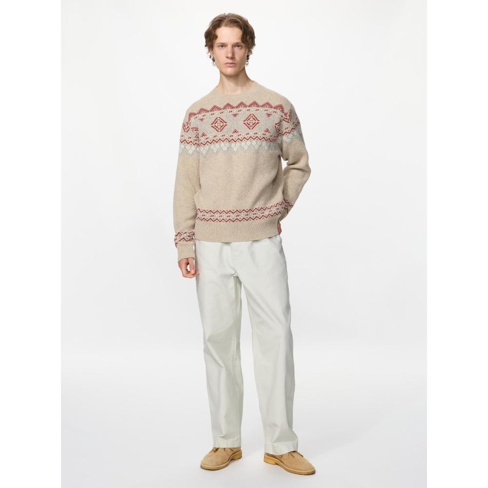 Uniqlo Lambswool Fair Isle Crew Neck Sweater
