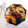 Mickey Mouse,Pluto Automatic Umbrella - Tri-fold Portable Umbrella, Best Holiday Gift for Men and Women, Durable Iron Frame, Playful Design,