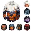 Men's Halloween Fashion Long Sleeve Button-Up Cardigan Sweater for Party and Casual Wear