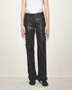 Disembeoten Straight Black Coated Jeans