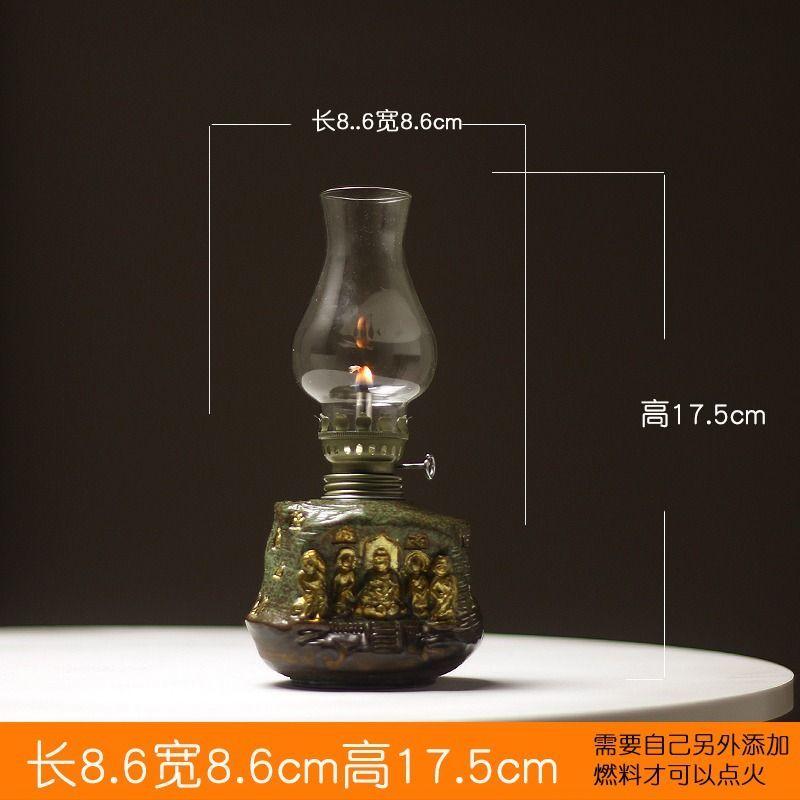 Dunhuang Ceramic Old Style Desk Lamp Household Creative Desktop Decoration Zen Chinese Wind God Bird Imitation Ancient Oil Lamp