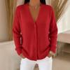 Damen V-Ausschnitt Knopfleiste Strickmantel - Herbst/Winter Kollektion