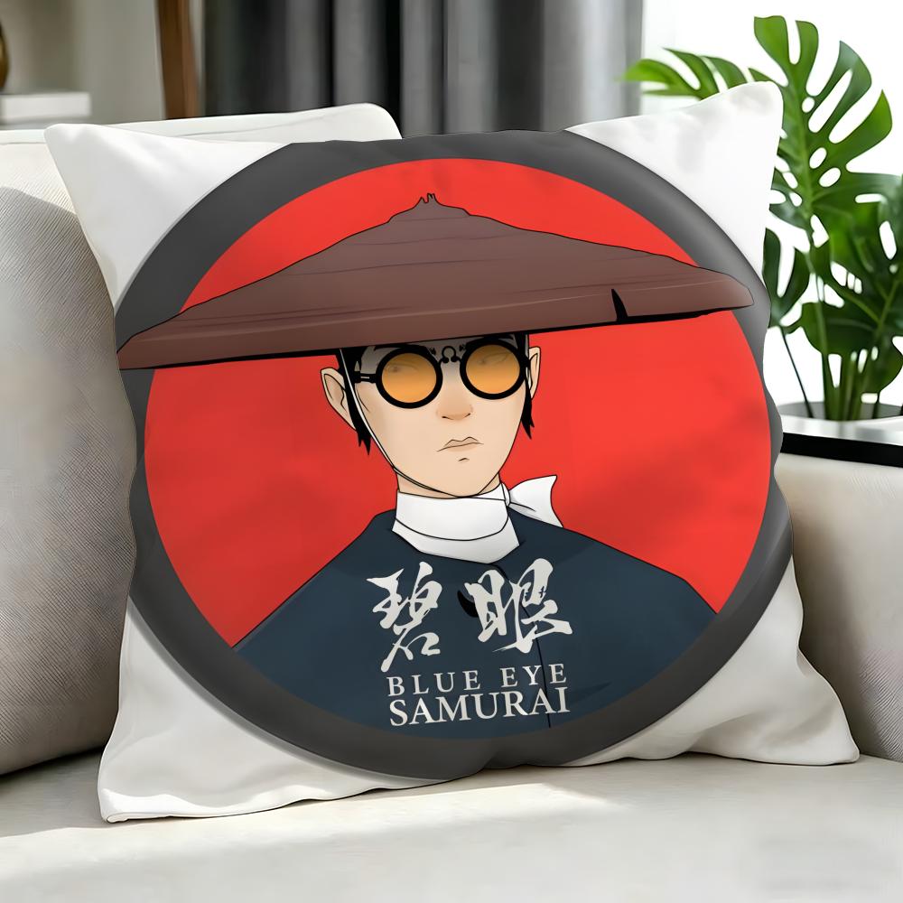Anime BBlue Eye Samurai Cushion Cover Cushion Cover Set Pcs x x x Pillowcase Decorative Sofa Home Decor