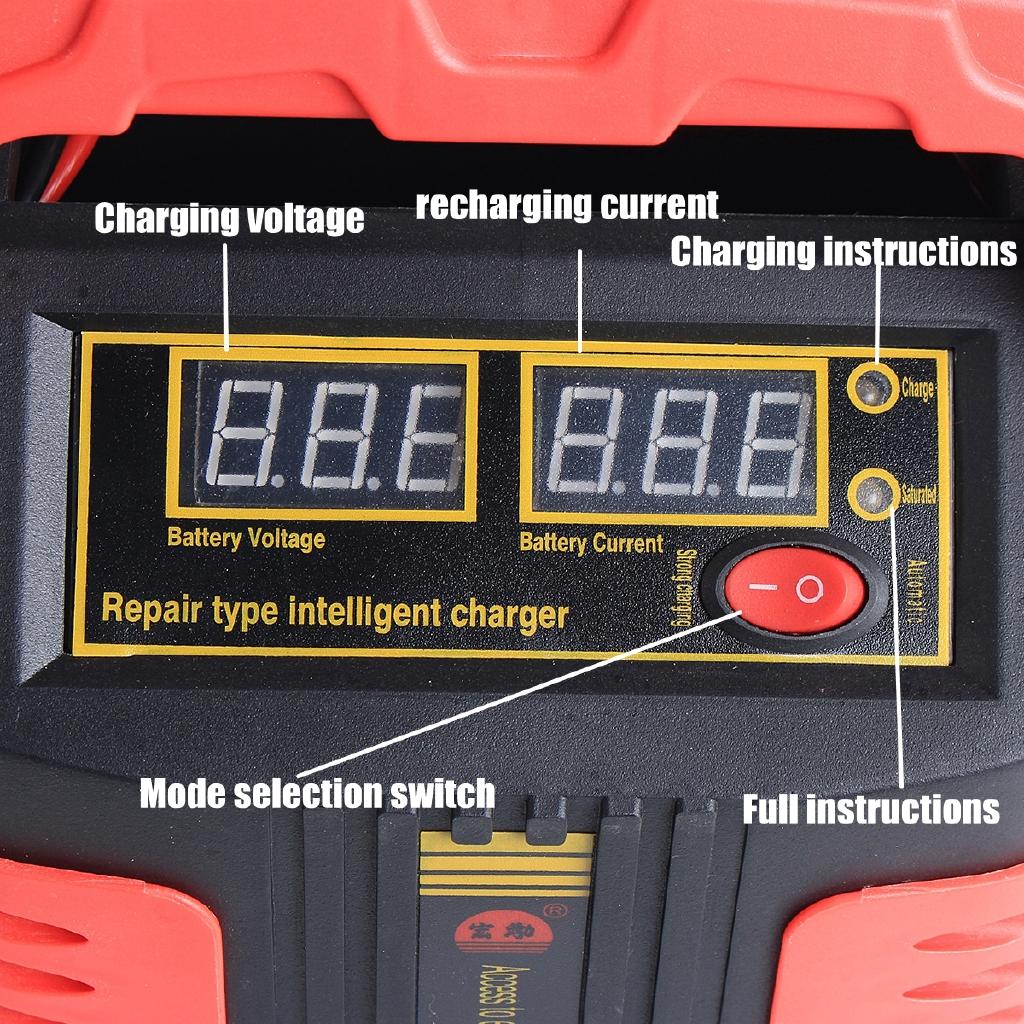 350W 200Ah Portable Electric Car Emergency Charger Booster Intelligent Pulse Repair Type ABS LCD 2 Modes Battery 24V