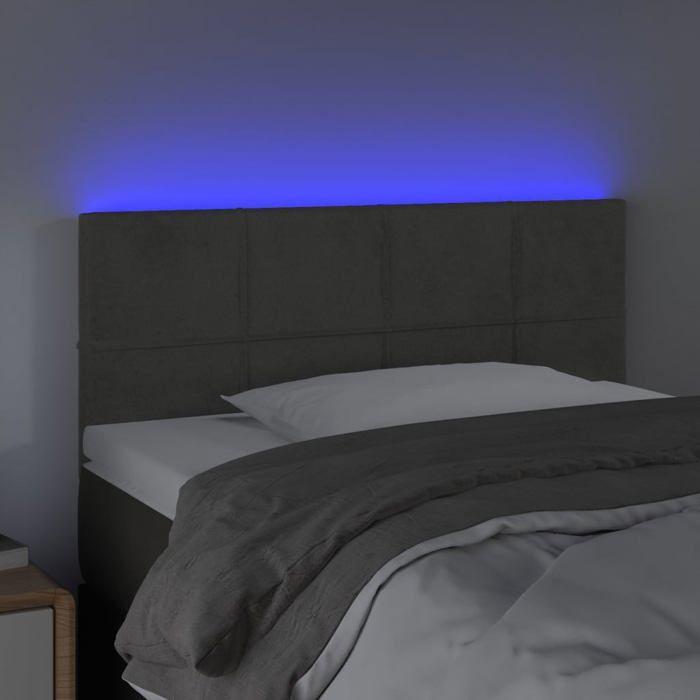 VidaXL LED Headboard Bedroom Furniture Single Bed Accessory Headboard Bed Frame Interior Dark Grey 3121649