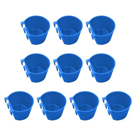 

10 шт., чашки для куриных клеток, подвесные чашки для кормления, миски для корма птиц, клетка для кроликов S синий