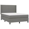 3131274 vidaXL Lit à sommier tapissier avec matelas Gris foncé 140x200cm Tissu