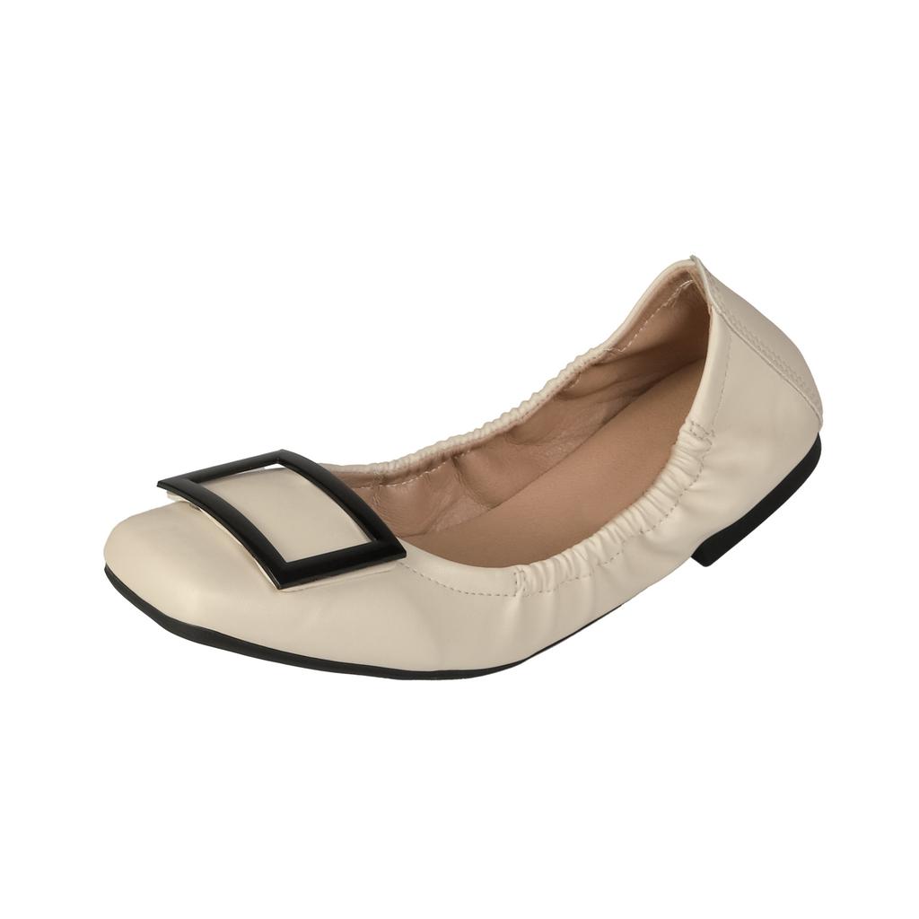 2025 autumn new fashionable flat-soled grandma shoes comfortable soft soles not tired feet egg roll shoes casual versatile Doudou shoes