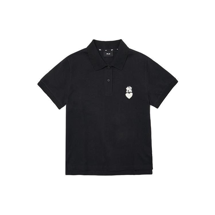 New MLB Mlb Base Logo Polo Shirt Women's Black 3FPQH2023-50BKS